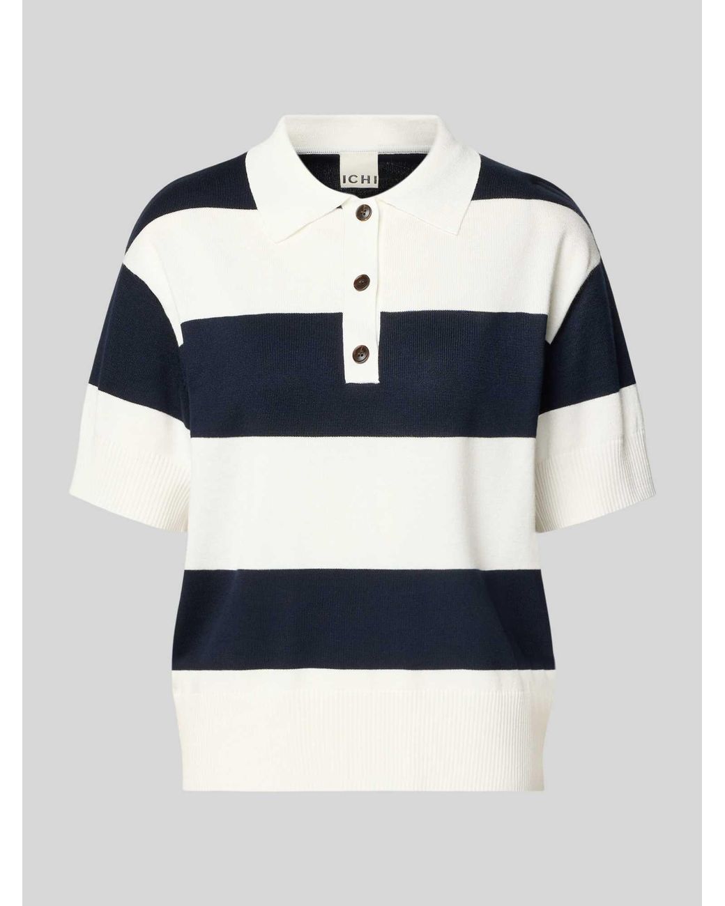 Ichi Regular Fit Poloshirt Van Viscosemix Model 'Luls' in het Blue