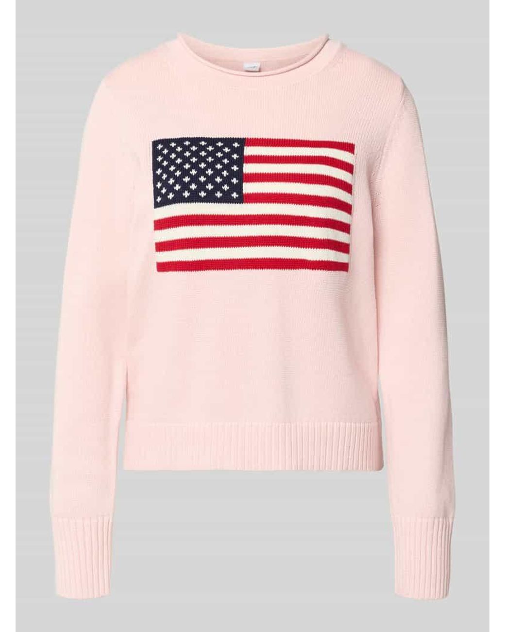 Gap Pink Strickpullover mit Rundhalsausschnitt