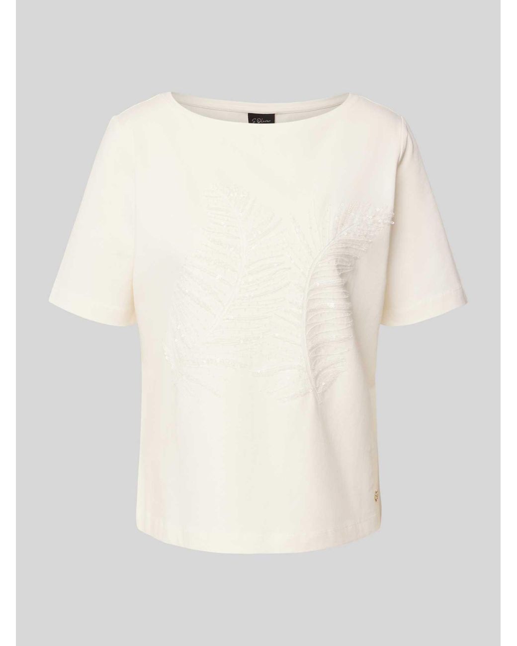 S.oliver Comfort Fit T-Shirt Van Katoenmix in het Natural