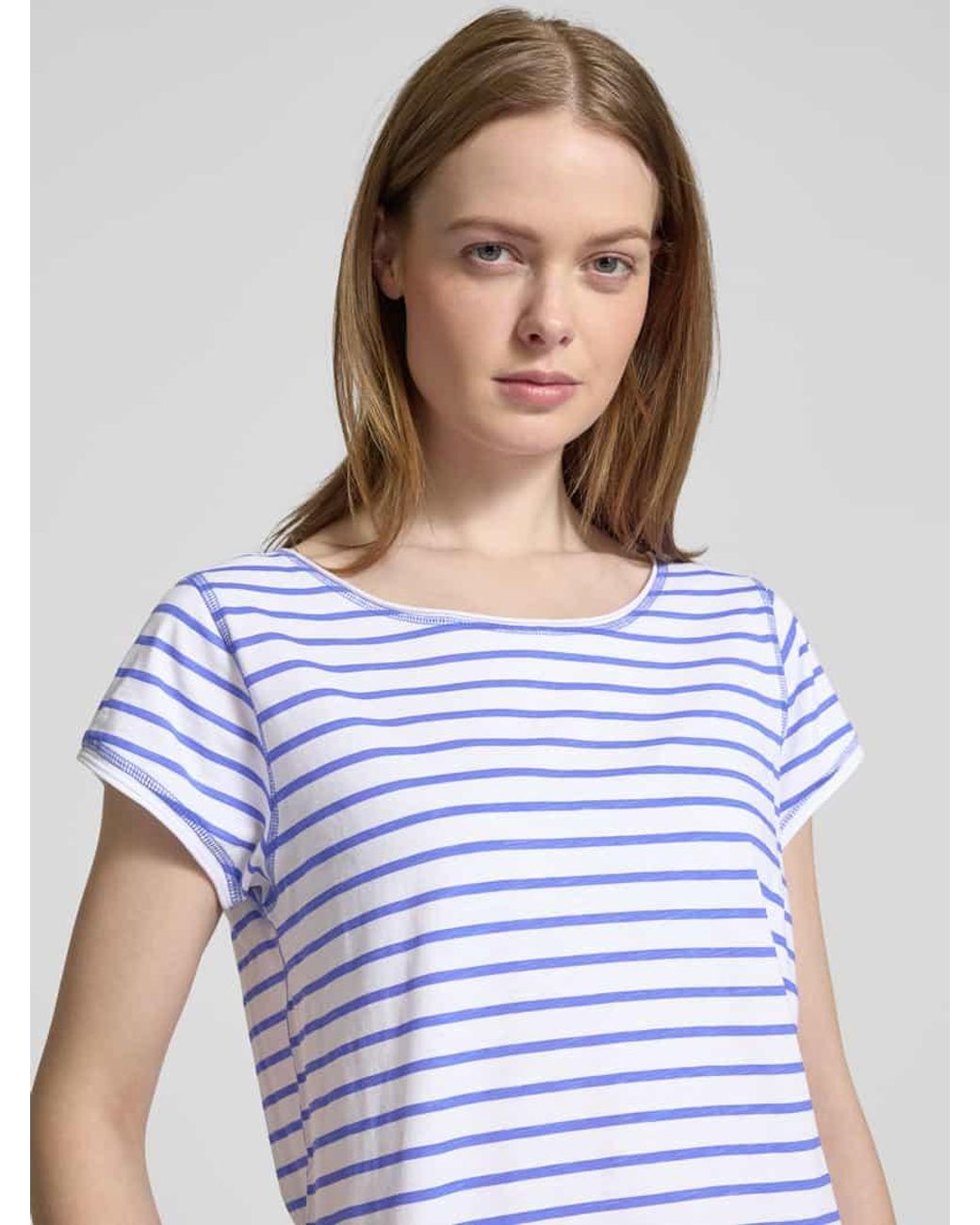 Christian Berg Women Blue T-Shirt mit Kappärmeln