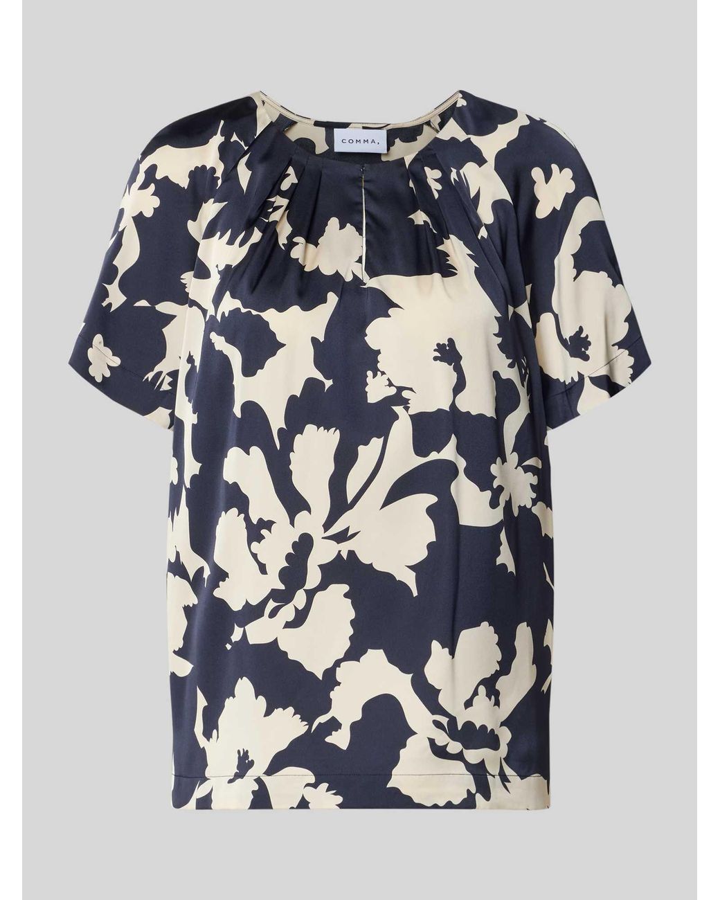 Comma, Blouses Korte Mouw in het Blue