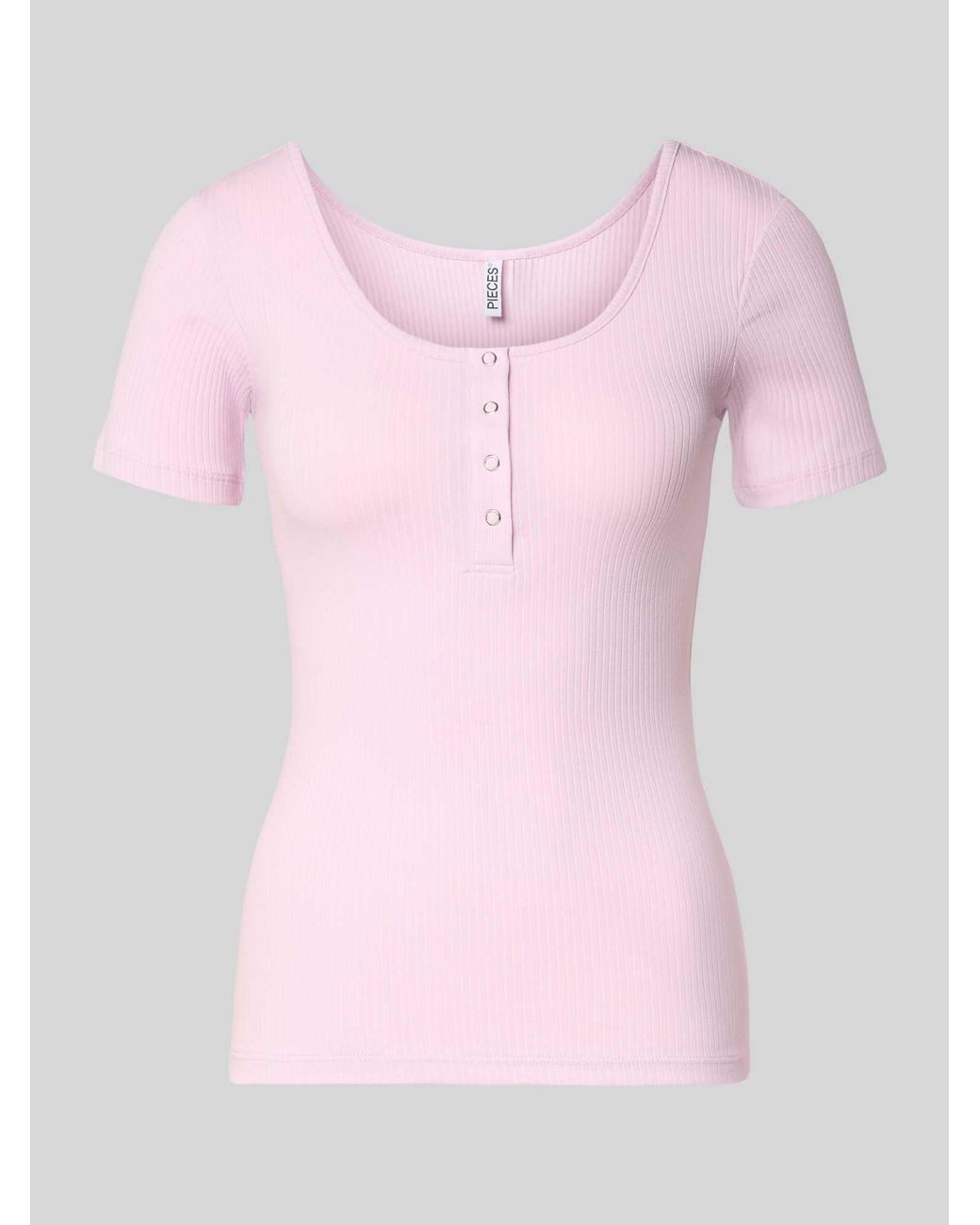 Pieces Slim Fit T-Shirt Van Katoenmix Model 'Kitte' in het Pink