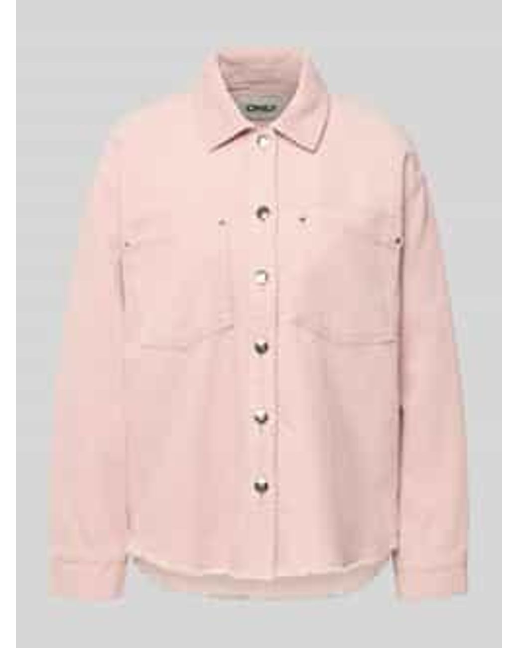 ONLY Regular Fit Overhemdjack Van Puur Katoen Model 'Maiko-Bitten' in het Pink