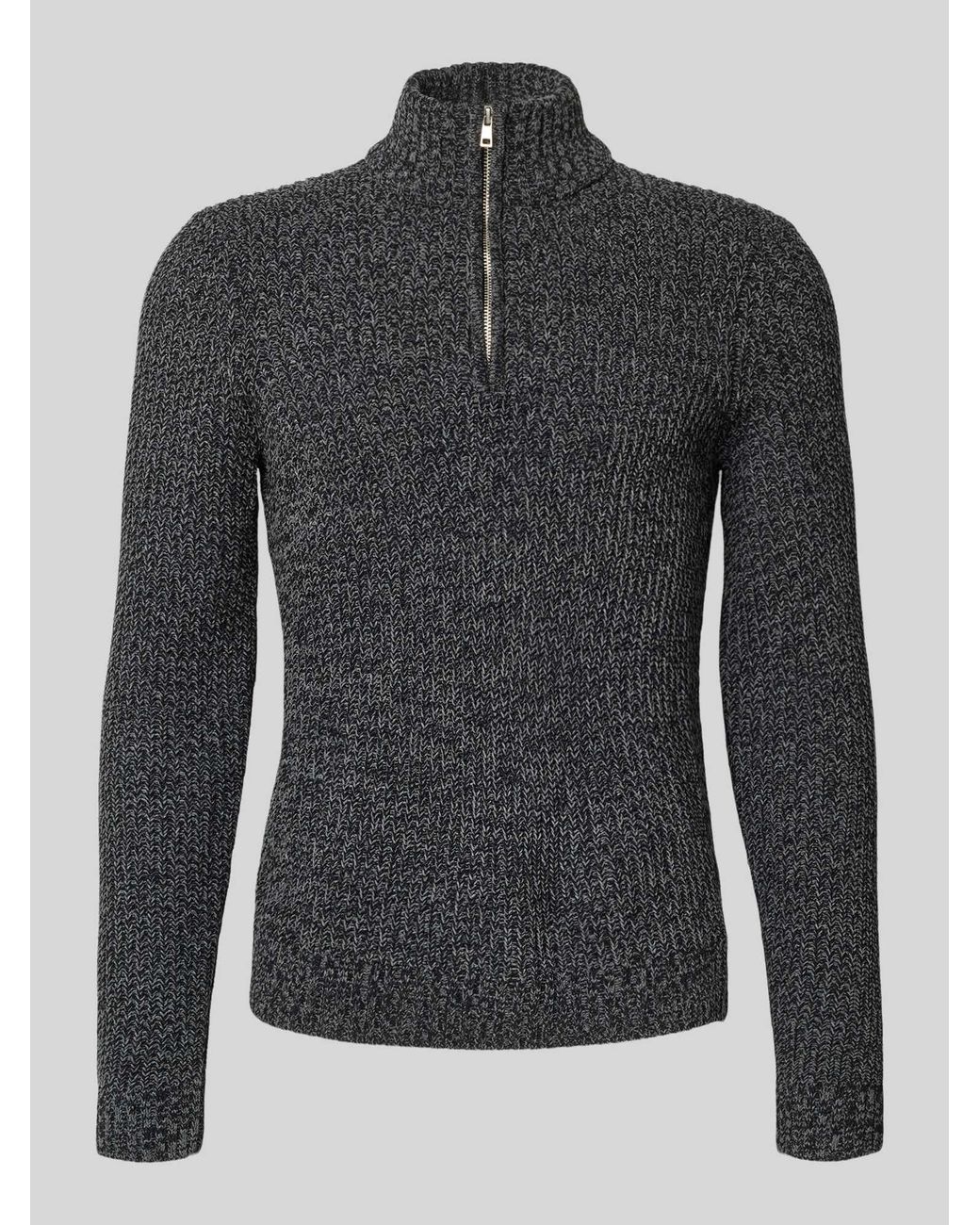 Only & Sons Regular Fit Schipperstrui Met Korte Ritssluiting, Model 'Join' in het Black voor heren
