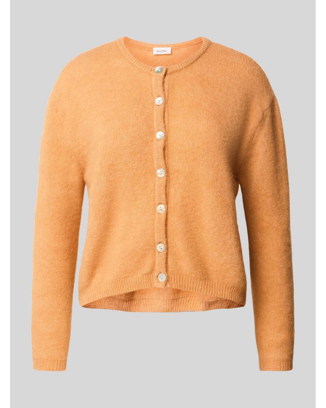 American Vintage Gebreid Jack Van Alpacamix Met Ronde Hals, Model 'Vitow' in het Orange