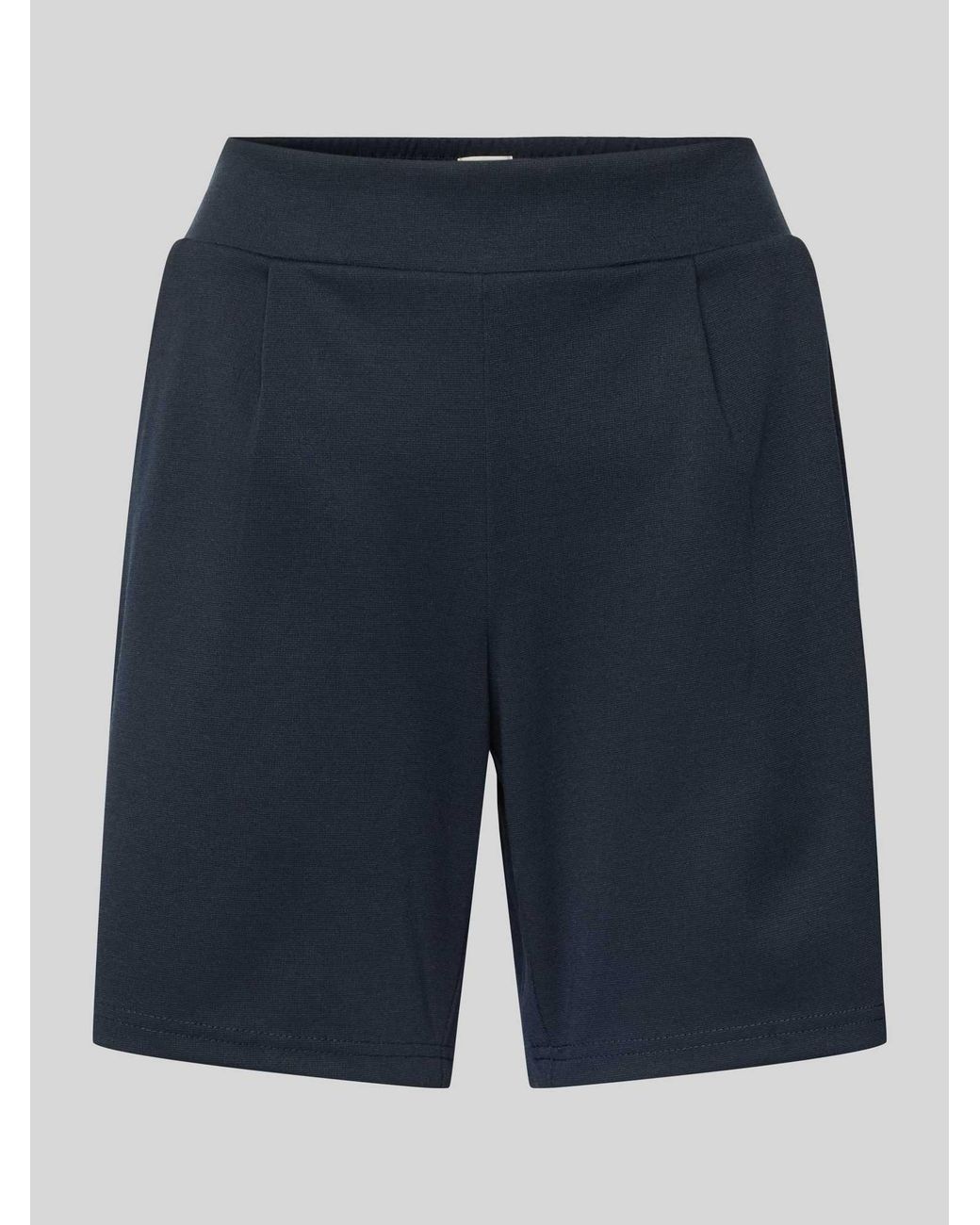 Ichi Regular Fit Sweatshorts Met Bandplooien, Model 'Kate' in het Blue