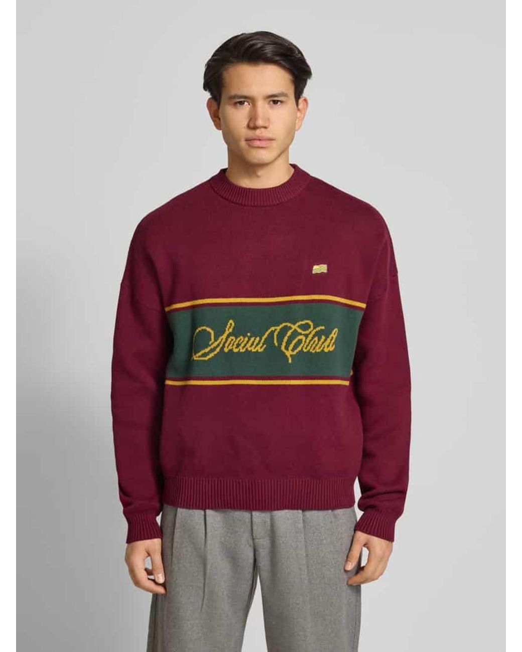 Prohibited Strickpullover mit Rundhalsausschnitt in Red für Herren