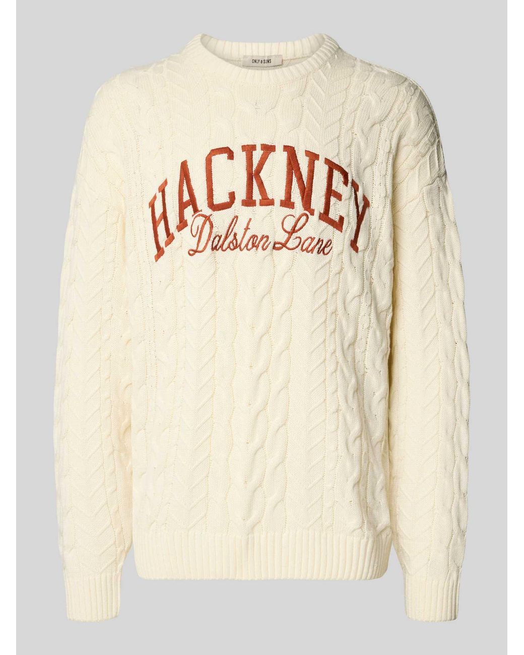 Only & Sons Regular Fit Gebreide Pullover Van Katoenmix, Model 'Mack' in het Natural voor heren