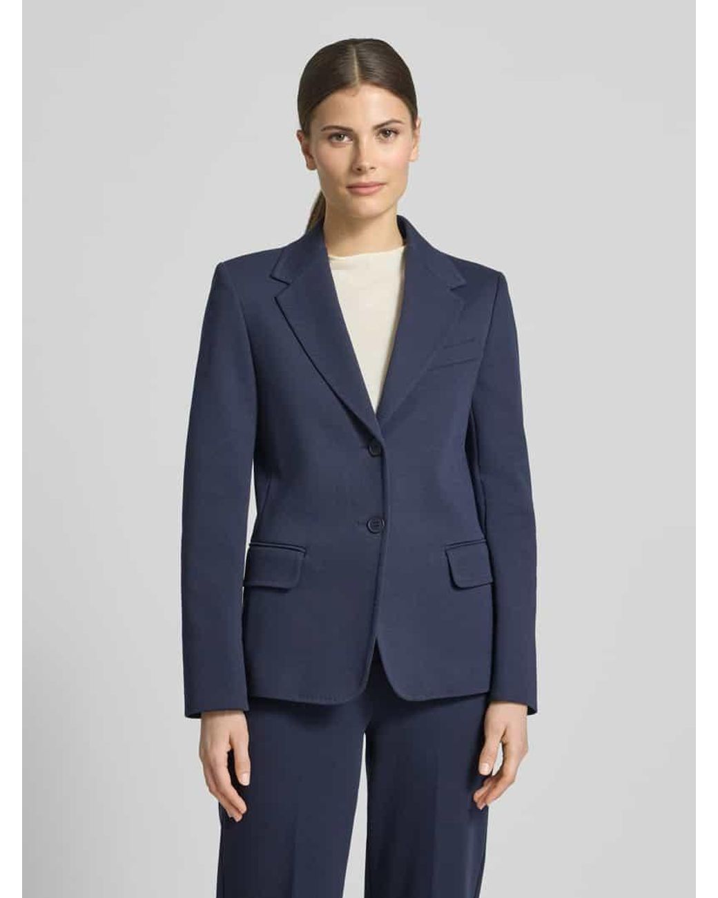 Weekend by Maxmara Blue Regular Fit Blazer aus Baumwoll-Mix Modell 'GINNASTA'