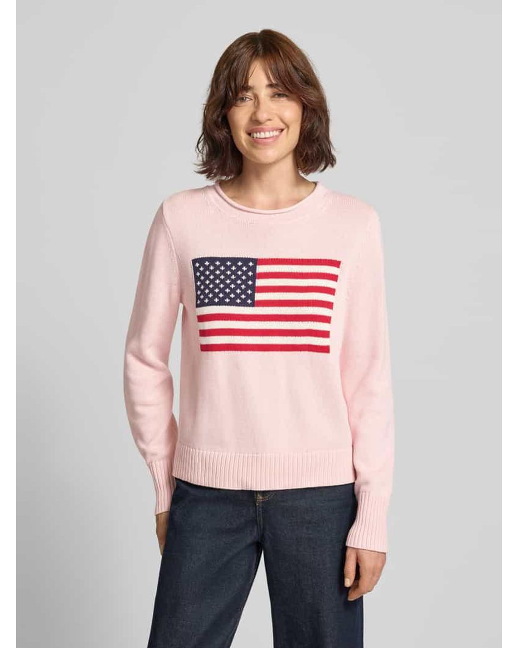 Gap Pink Strickpullover mit Rundhalsausschnitt