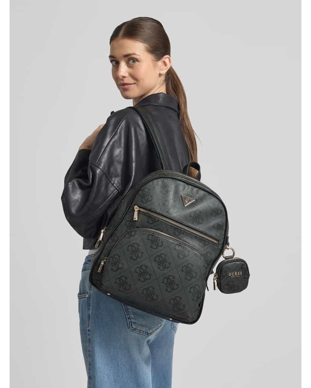 Guess Black Rucksack mit Label-Applikation Modell 'POWER PLAY II'