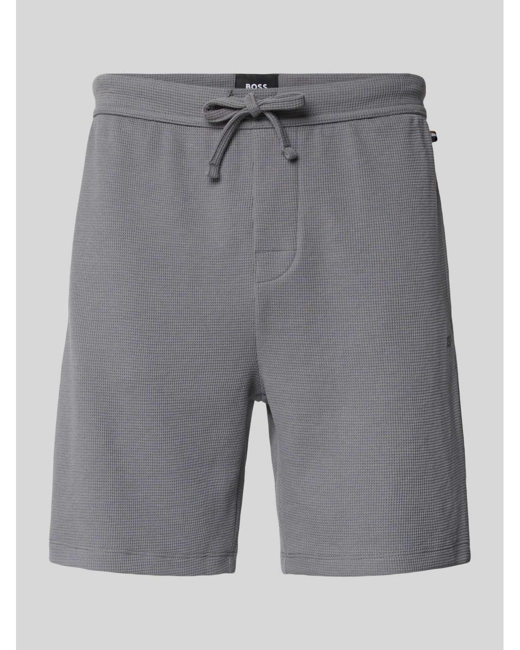 Boss Regular Fit Sweatshorts Van Katoenmix Model 'Waffle' in het Gray voor heren