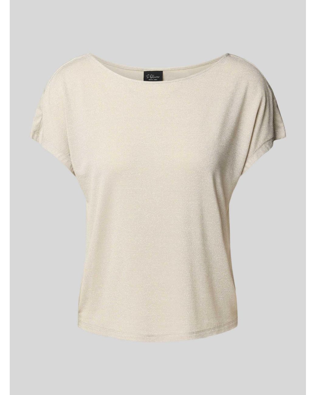 S.oliver Relaxed Fit T-Shirt Van Viscosemix in het Natural