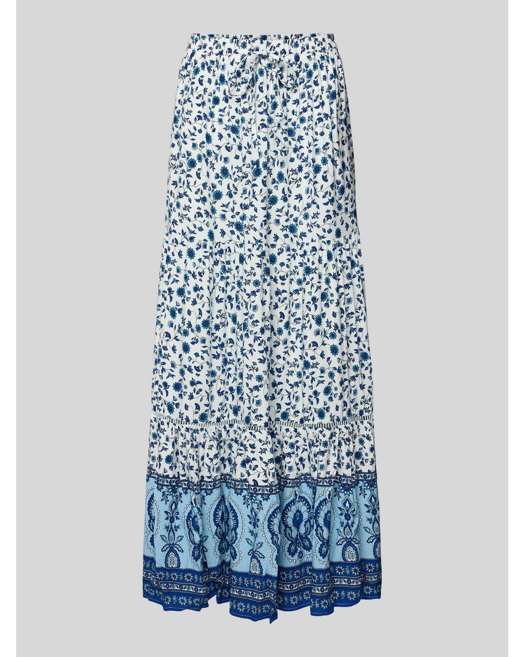 Apricot Maxirok Van Viscose in het Blue
