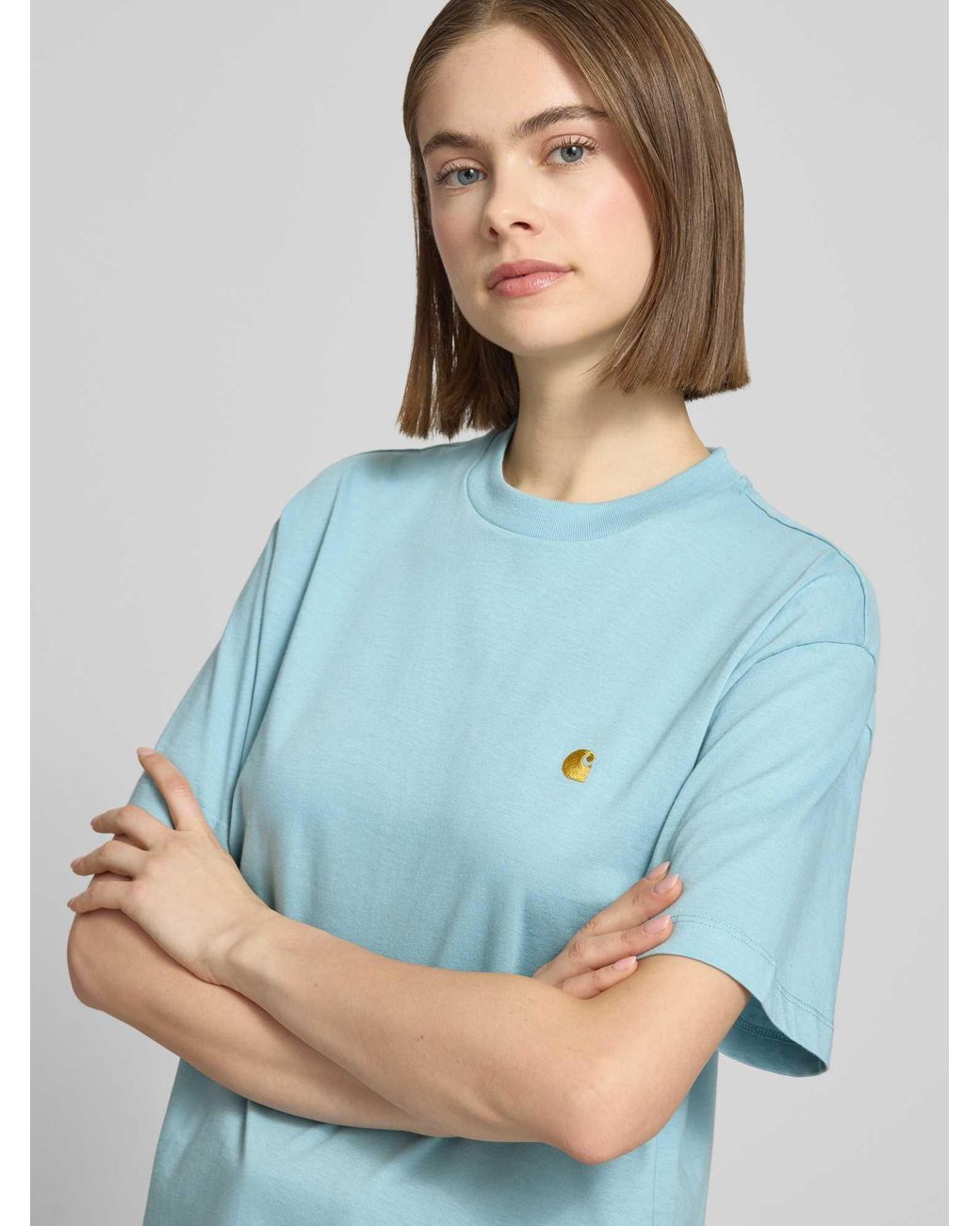 Carhartt T-Shirt Met Labelstitching in het Blue
