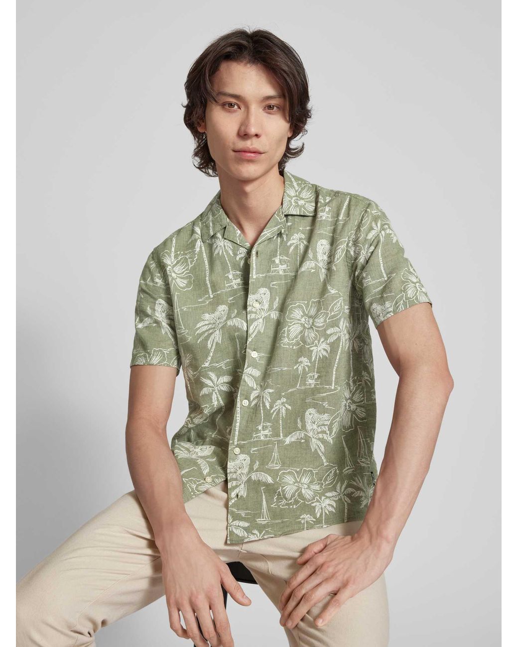 Only & Sons Regular Fit Vrijetijdsoverhemd Met Reverskraag in het Green voor heren