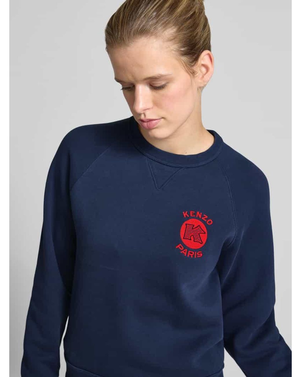 KENZO Blue Regular Fit Pullover mit Logo-Stitching