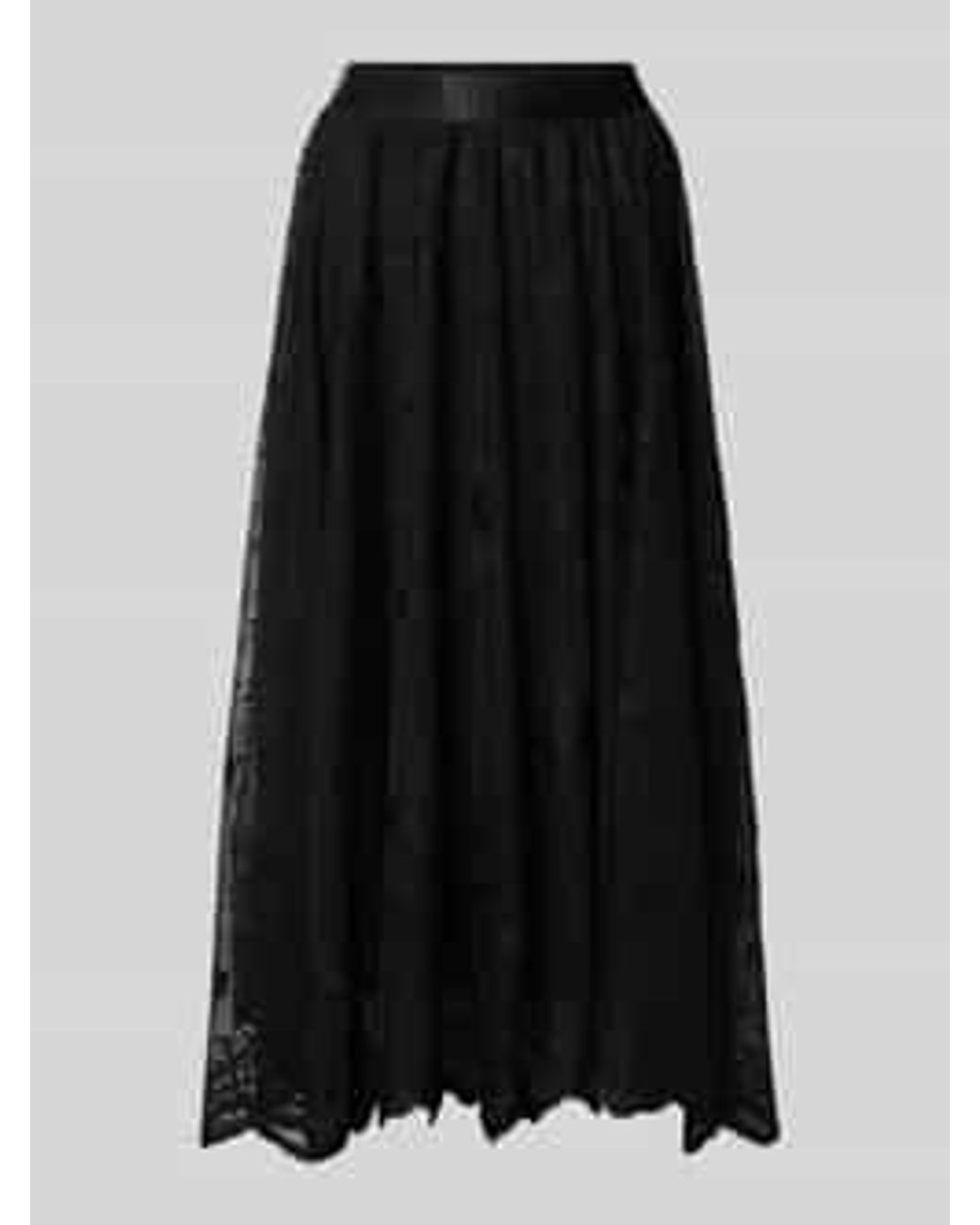 Freequent Midirok Met Elastische Band, Model 'Lally' in het Black