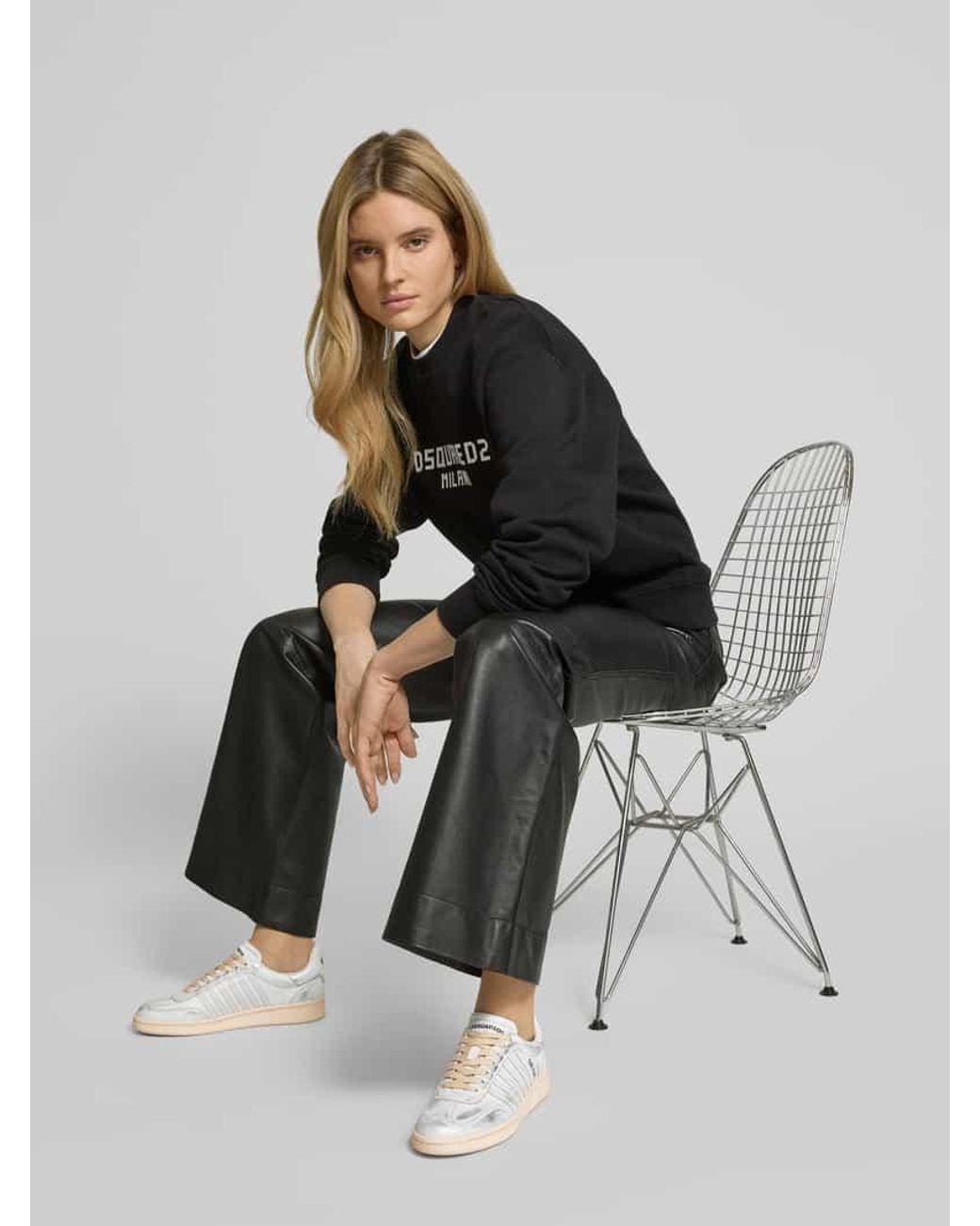 DSquared² White Sneaker Aus Echtem Leder
