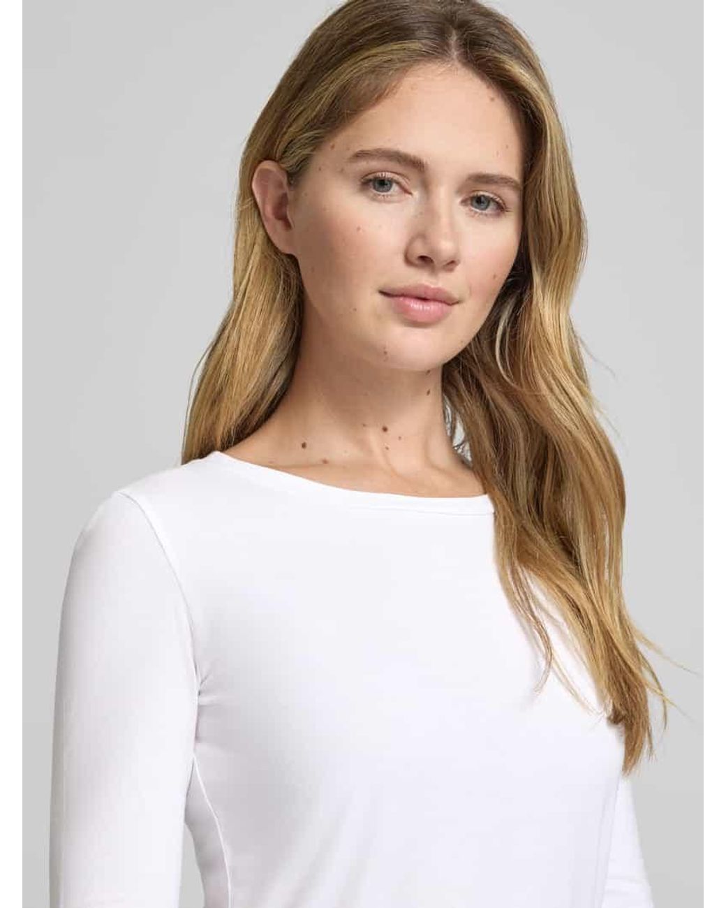 Weekend by Maxmara White Slim Fit 3/4-Shirt aus Baumwoll-Mix Modell 'MULTIA'