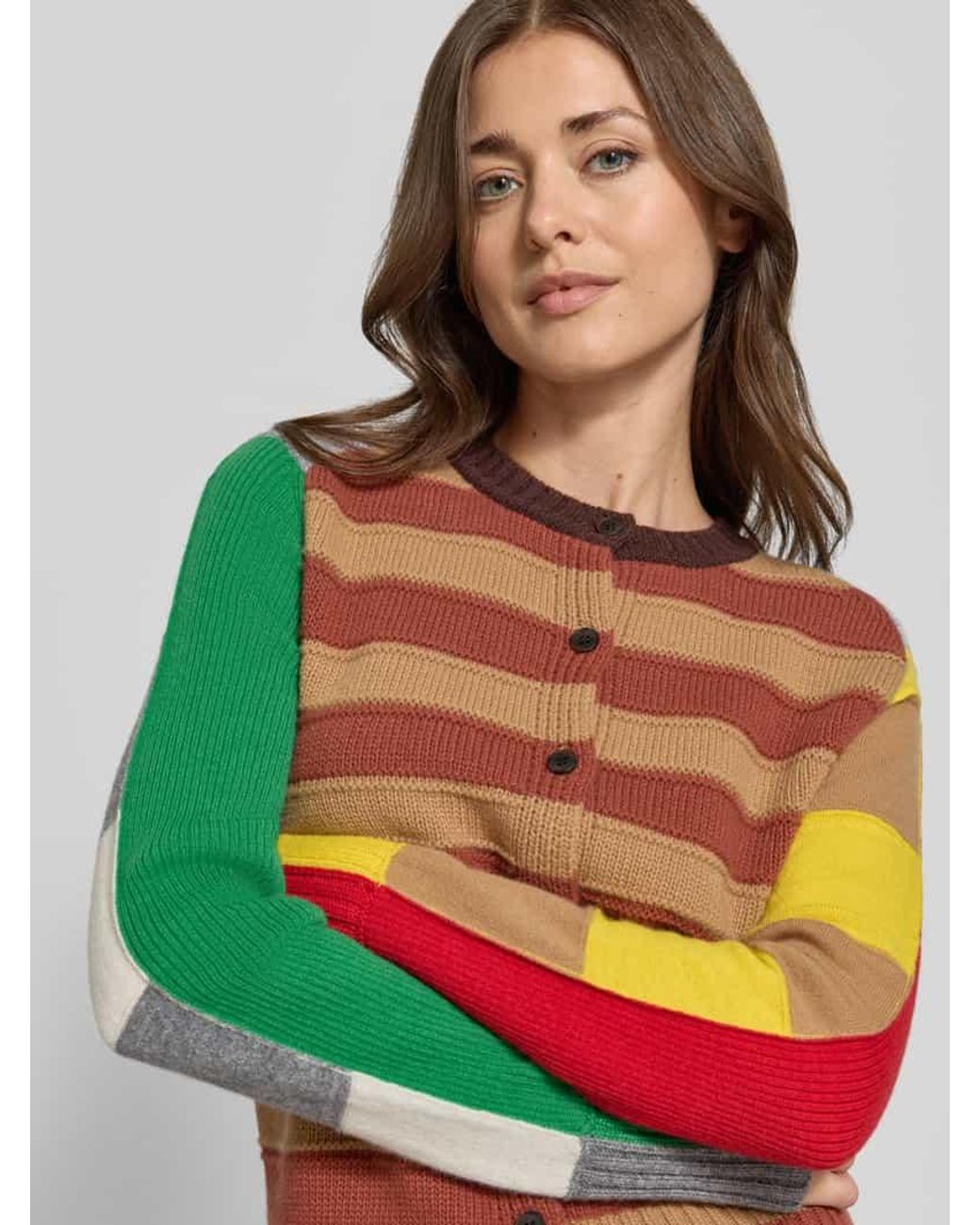 MAX&Co. Natural Pullover aus Wolle mit Label-Patch