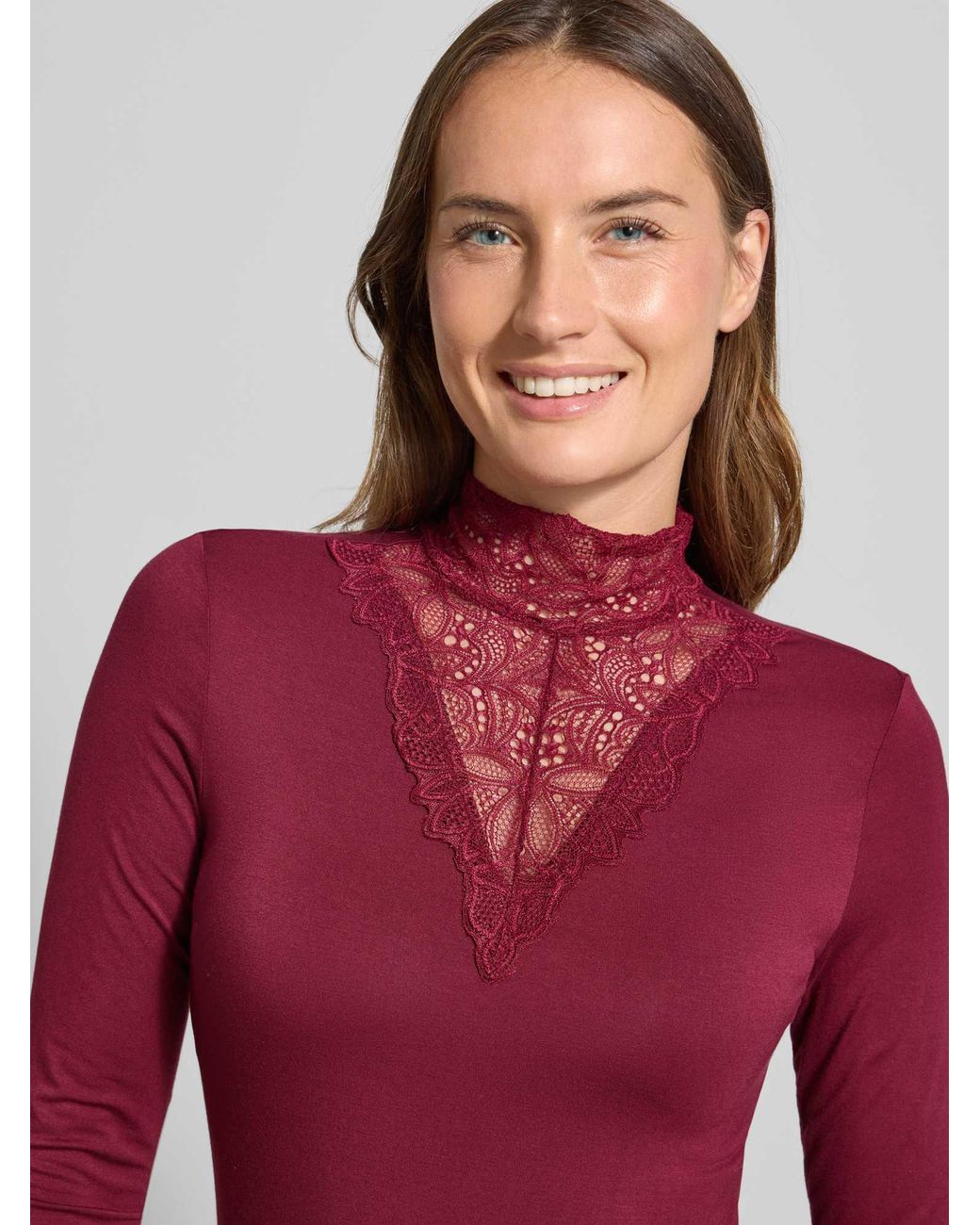 Soya Concept Slim Fit Shirt Met Lange Mouwen Van Lyocellmix, Model 'Marica' in het Red
