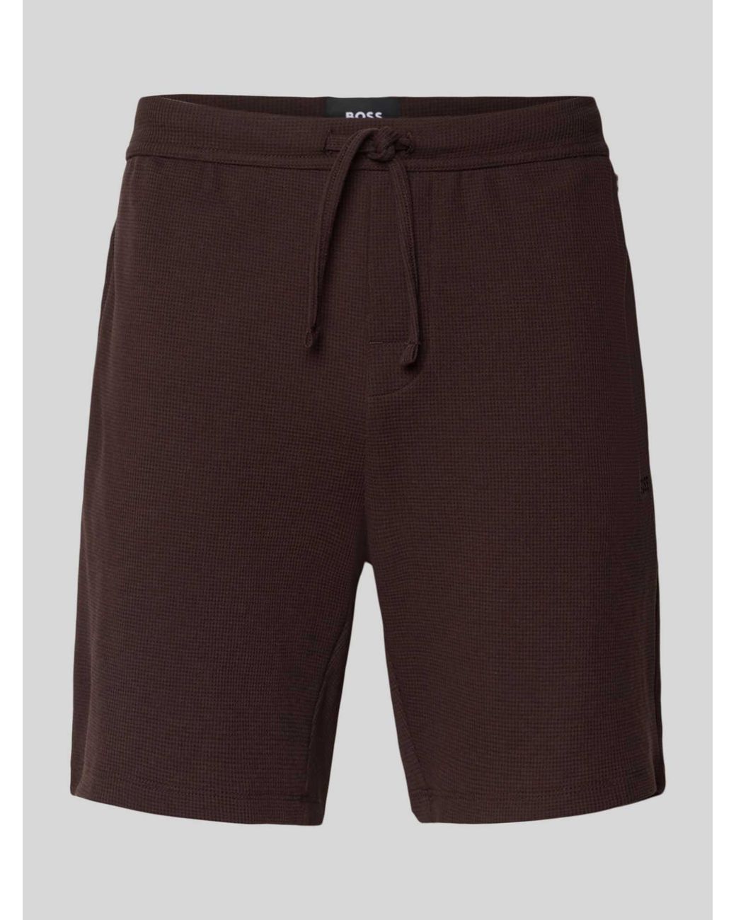 Boss Regular Fit Sweatshort Van Katoenmix Model 'Waffle Shorts' in het Gray voor heren