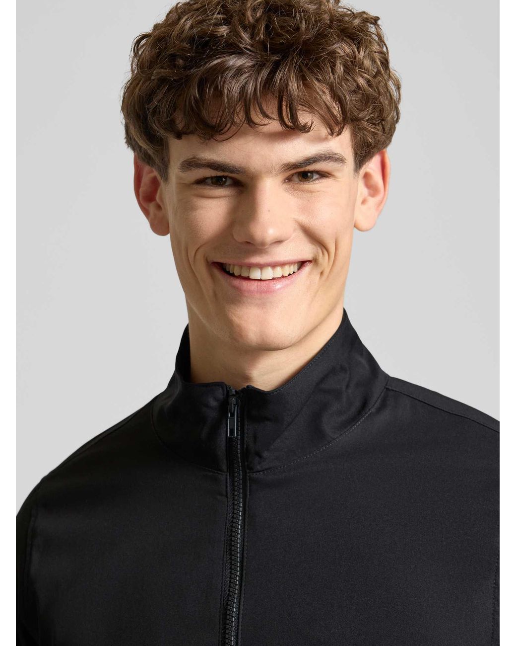 Blend Regular Fit Jack Met Opstaande Kraag Model 'Hefi' in het Black voor heren