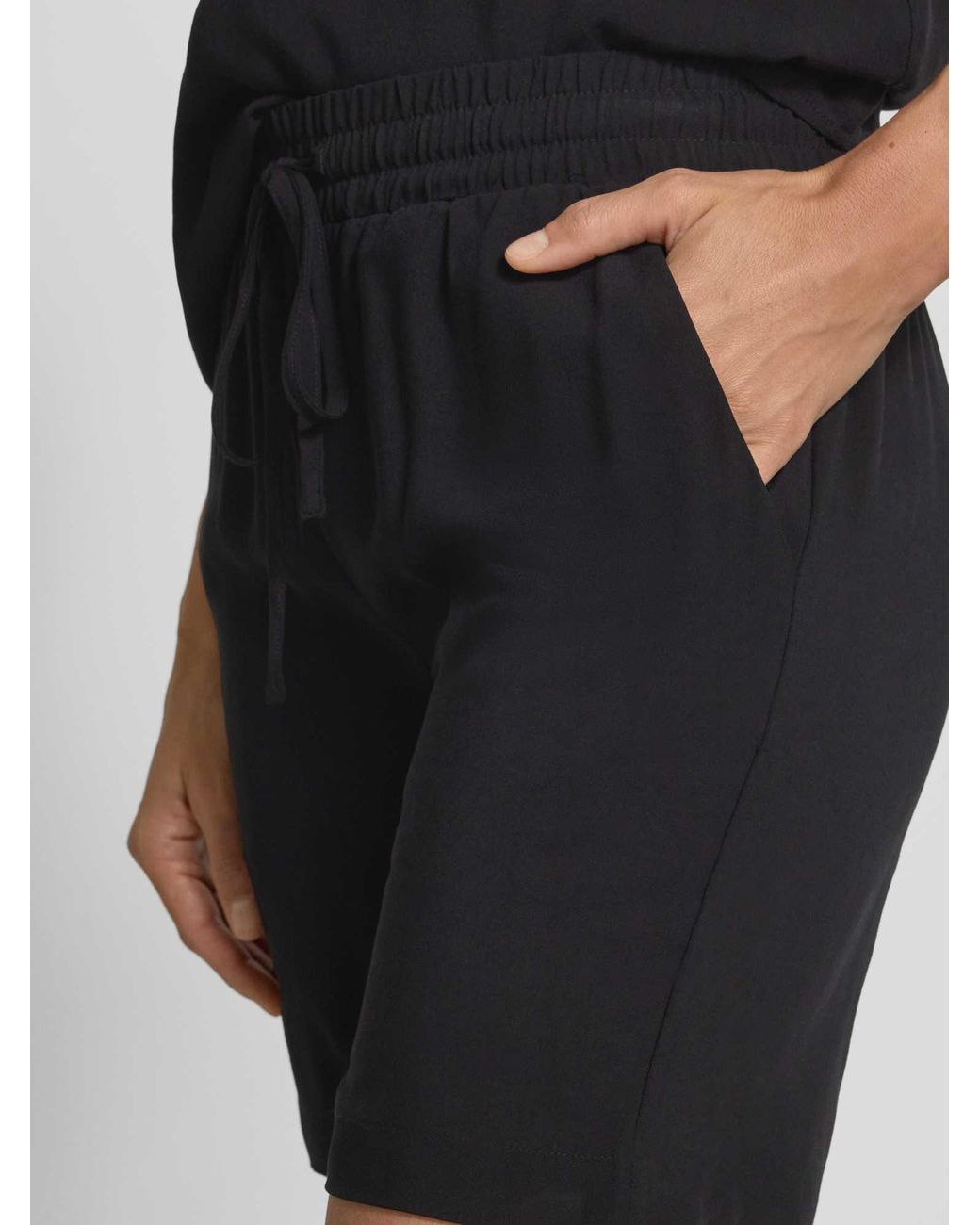 Soya Concept Korte Broek Van Viscose Met Elastische Band, Model 'Radia' in het Black
