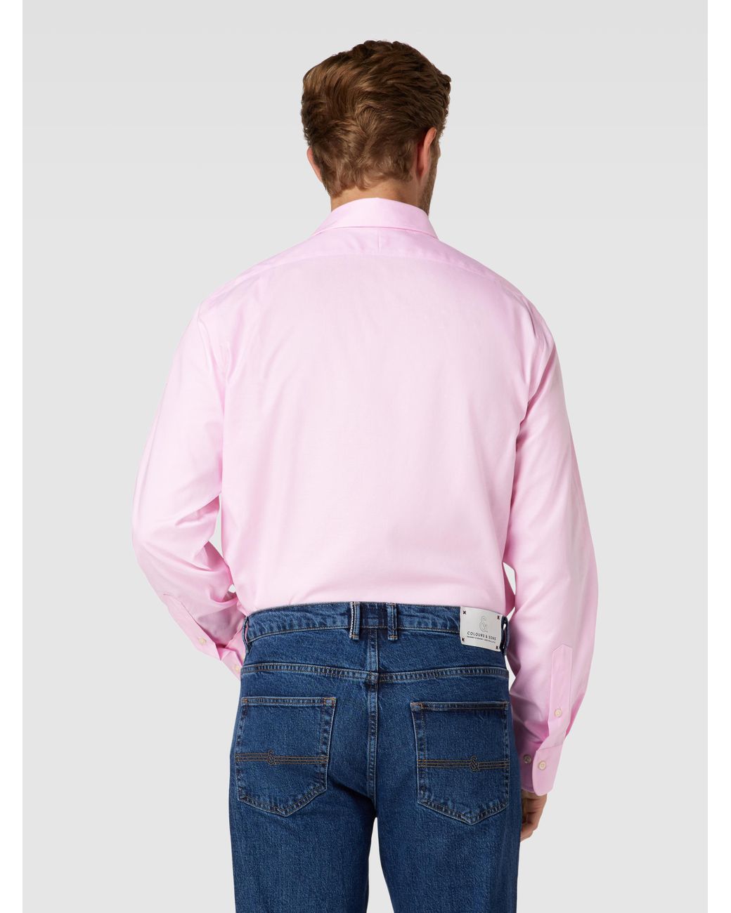Polo Ralph Lauren Slim Fit Zakelijk Overhemd Met Kentkraag En  Labelstitching in het Roze voor heren | Lyst NL