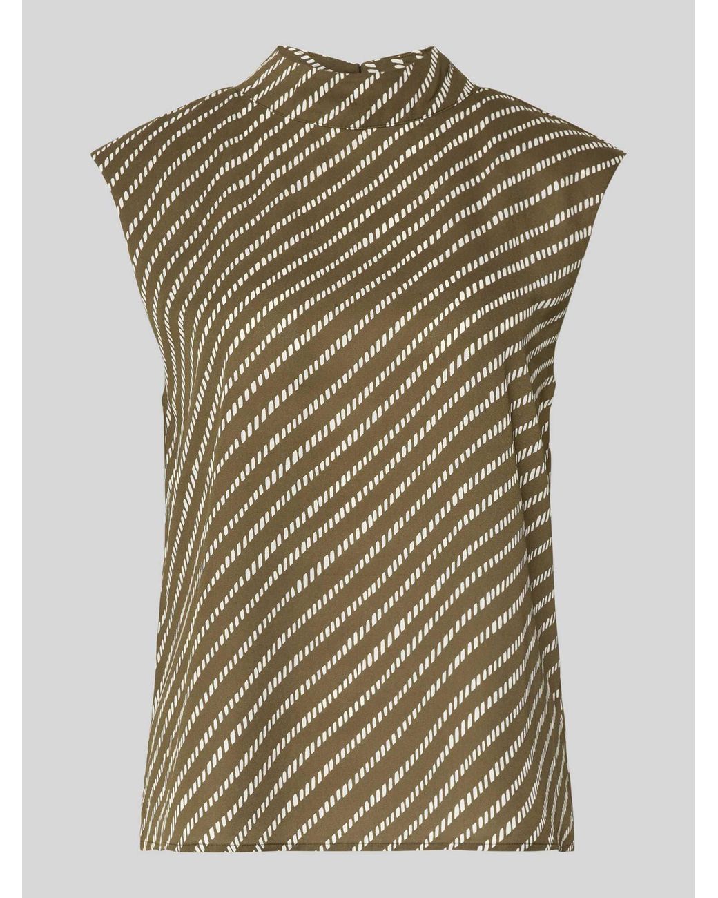 Comma, Regular Fit Top Met Opstaande Kraag in het Multicolor