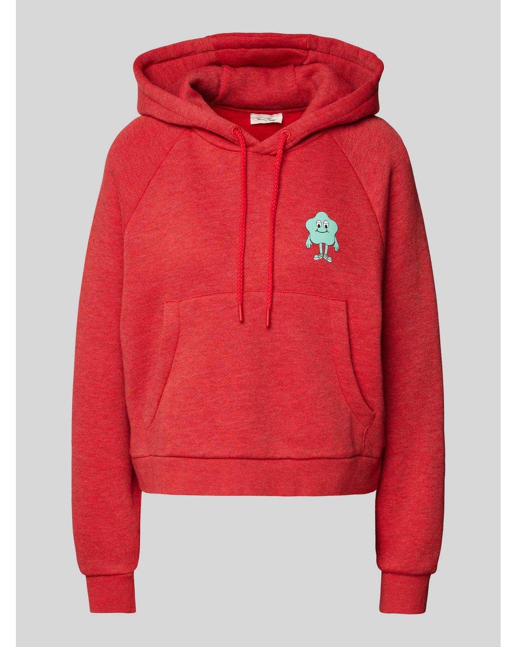 American Vintage Hoodie Met Motiefprint in het Red