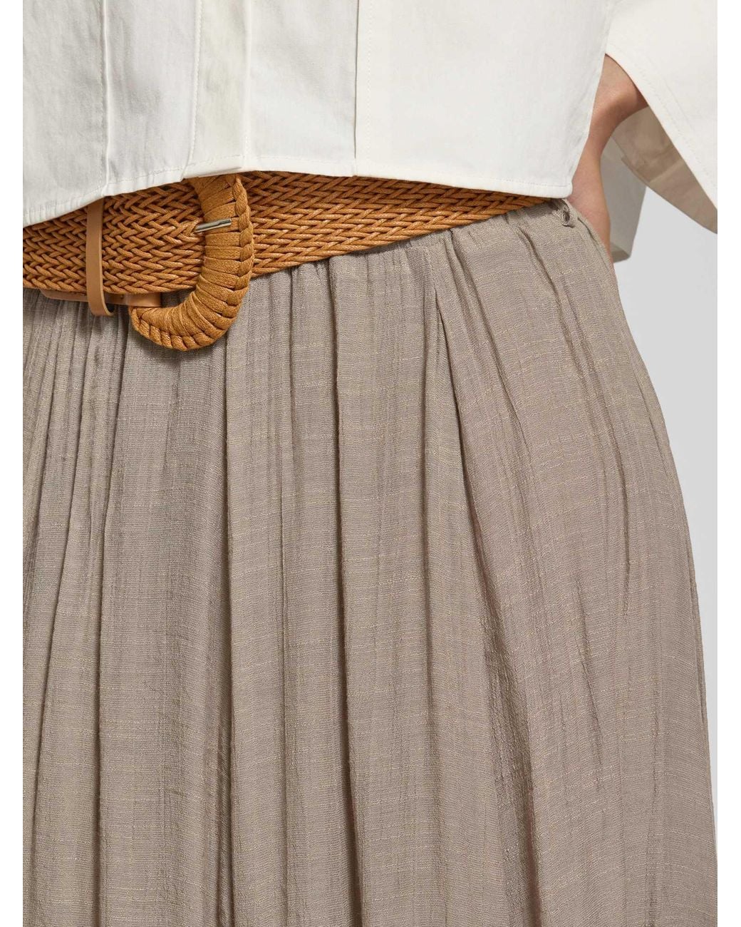Apricot Midirok Van Viscosemix Met Riem in het Brown