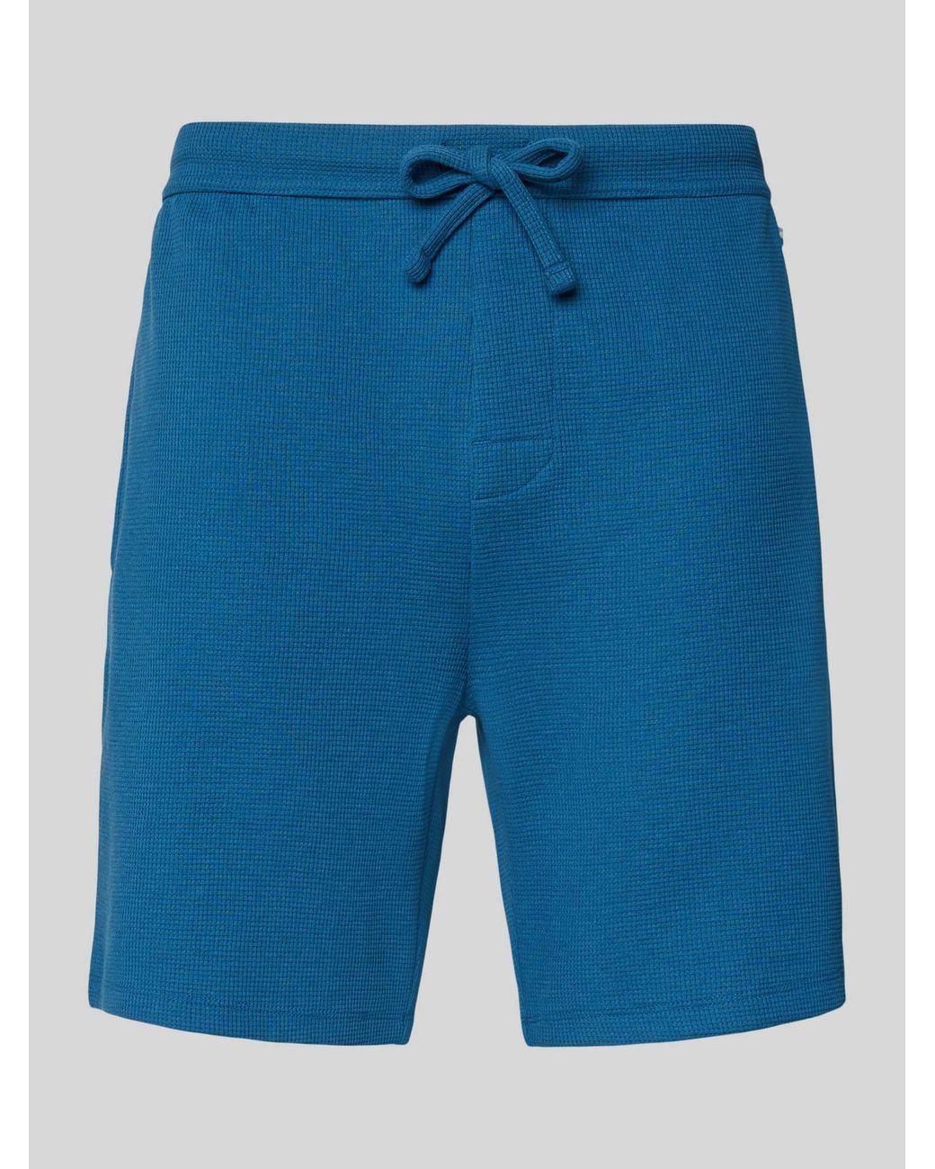 Boss Regular Fit Sweatshort Van Katoenmix Model 'Waffle Shorts' in het Blue voor heren