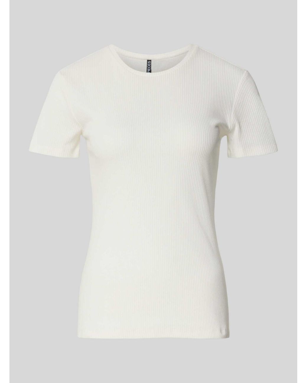 Pieces Slim Fit T-Shirt Van Katoenmix, Model 'Ruka' in het White