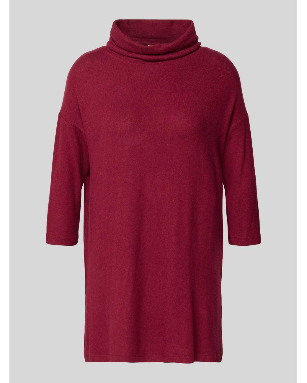 Soya Concept Shirt Met Lange Mouwen En Col, Model 'Biara' in het Red
