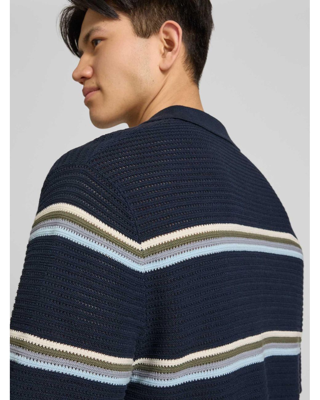 Jack & Jones Regular Fit Poloshirt Met Streepmotief Model 'Maine' in het Blue voor heren