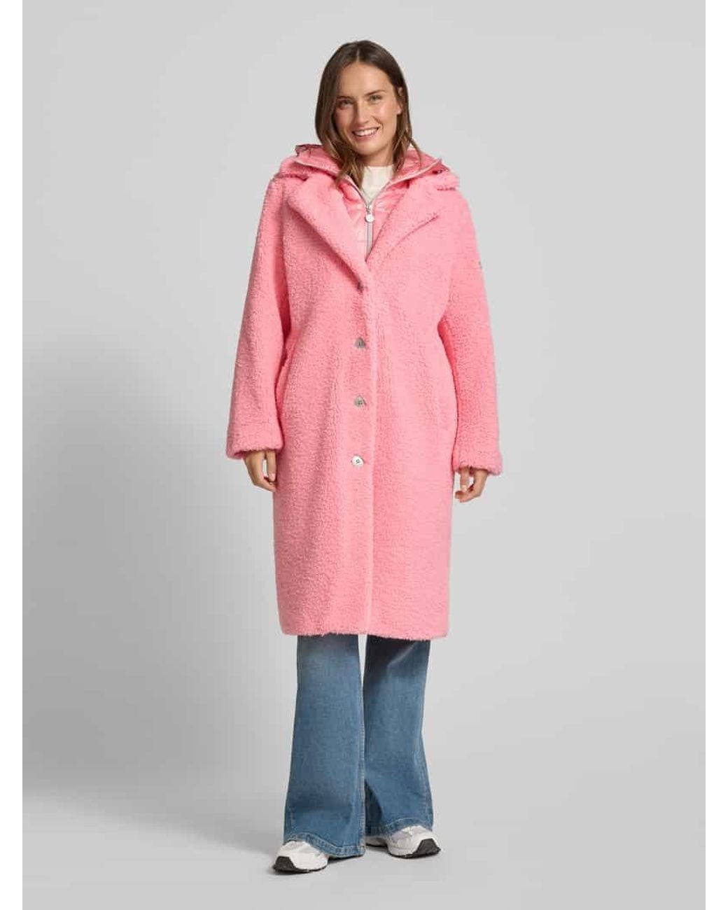 Frieda & Freddies Pink Teddy-Mantel mit Steppeinsatz Modell 'GINE2'