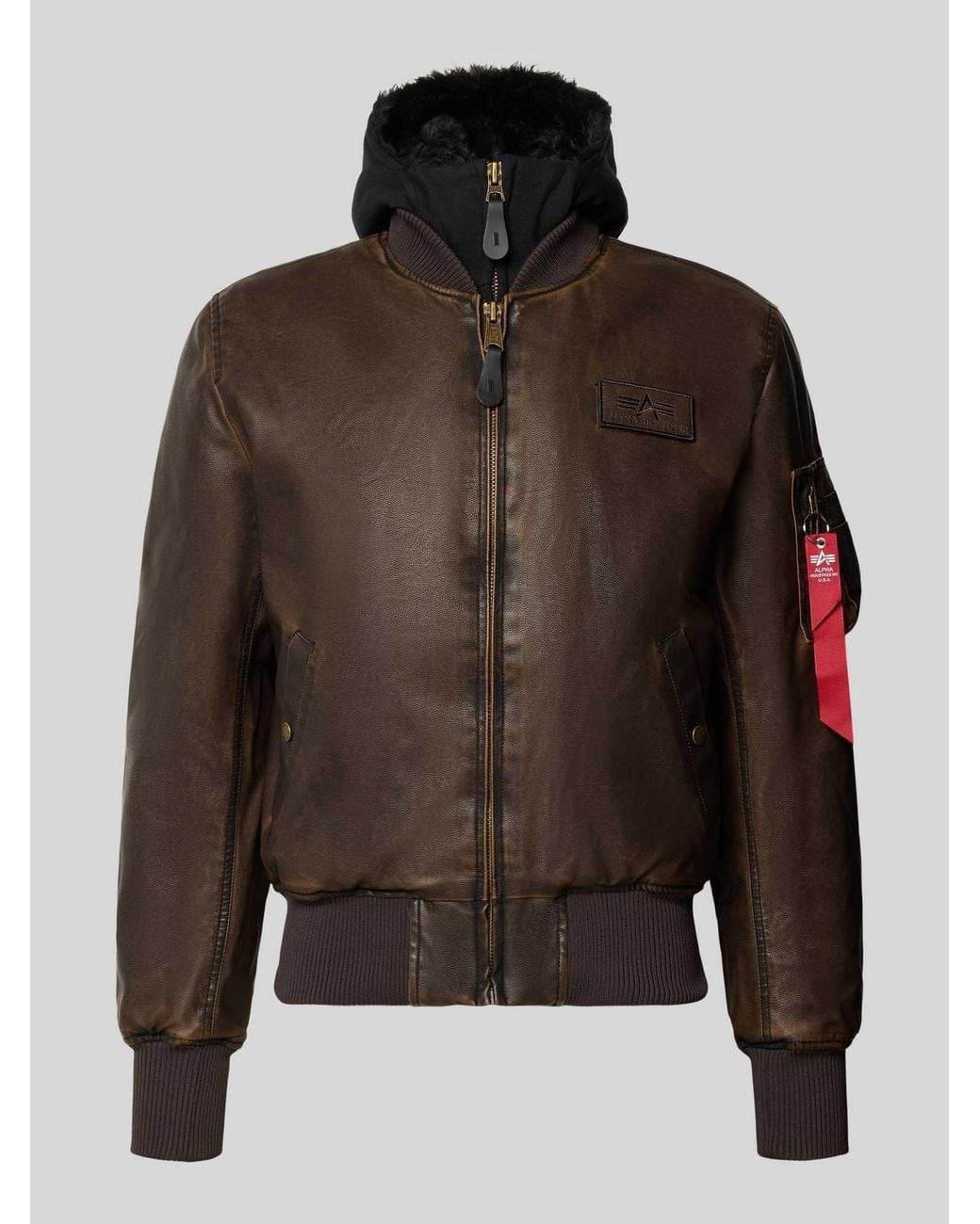 Alpha Industries Leren Jassen in het Black voor heren