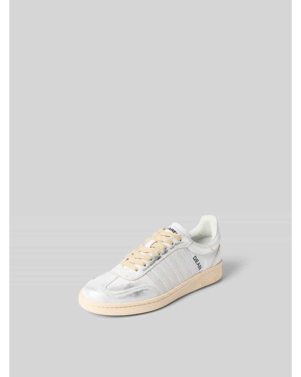 DSquared² White Sneaker Aus Echtem Leder