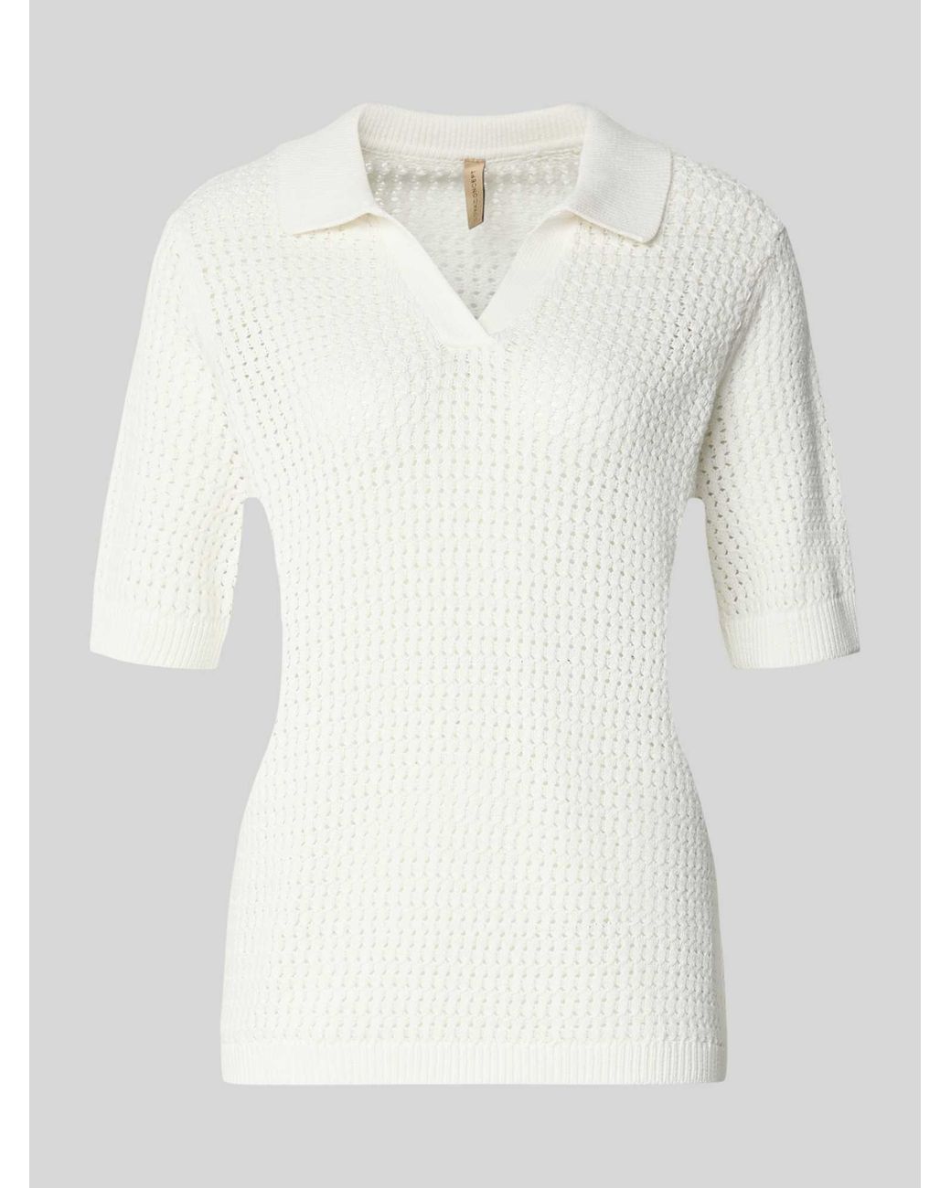 Soya Concept Gebreide Pullover Met Polokraag En 1/2-Mouwen Model 'Denefa' in het White