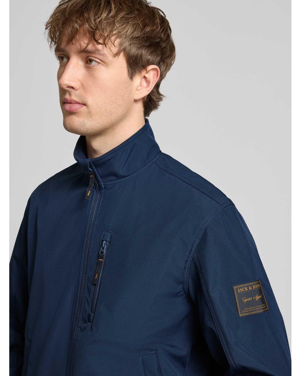 Jack & Jones Regular Fit Bomberjack Met Opstaande Kraag Model 'Parker' in het Blue voor heren