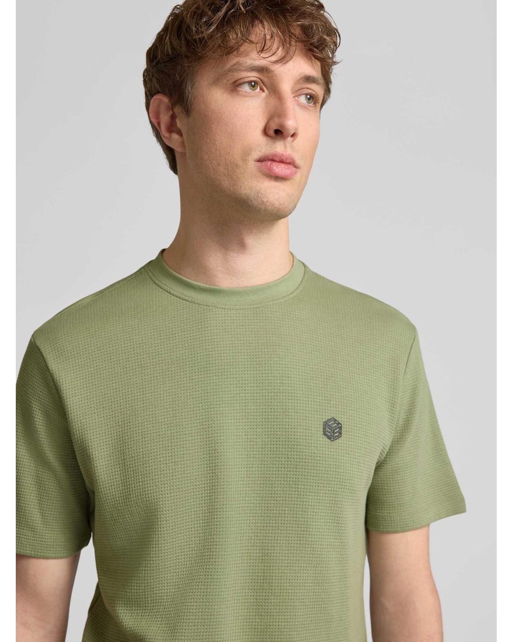 Blend T-Shirt Met Labeldetail Model 'Fillip' in het Green voor heren