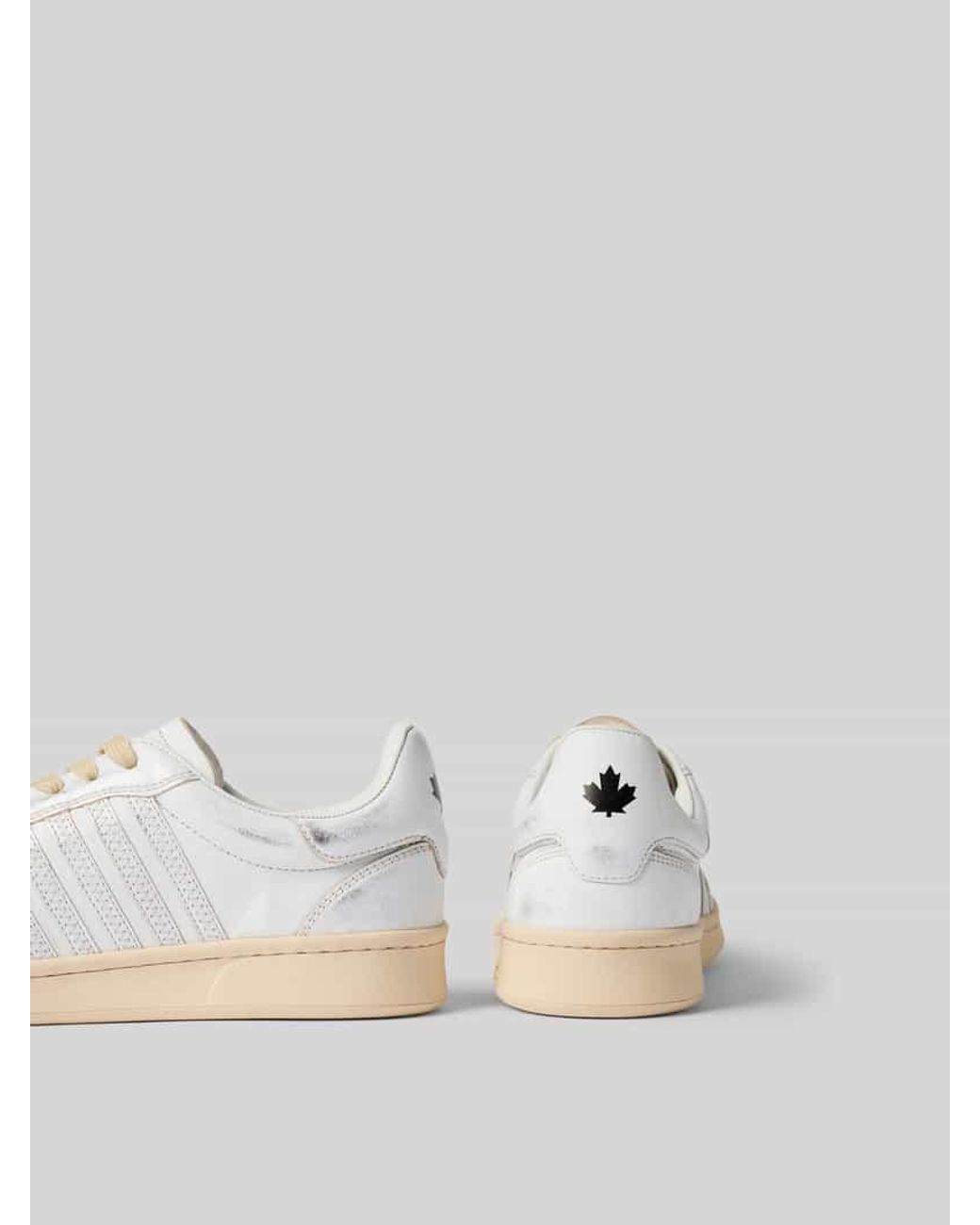 DSquared² White Sneaker Aus Echtem Leder