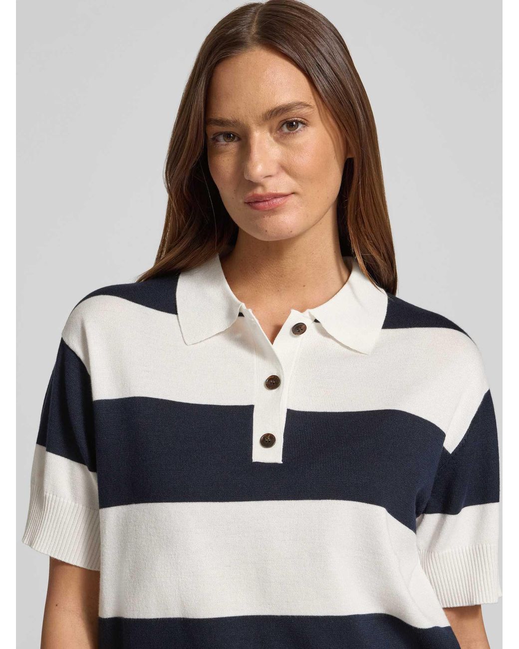 Ichi Regular Fit Poloshirt Van Viscosemix Model 'Luls' in het Blue