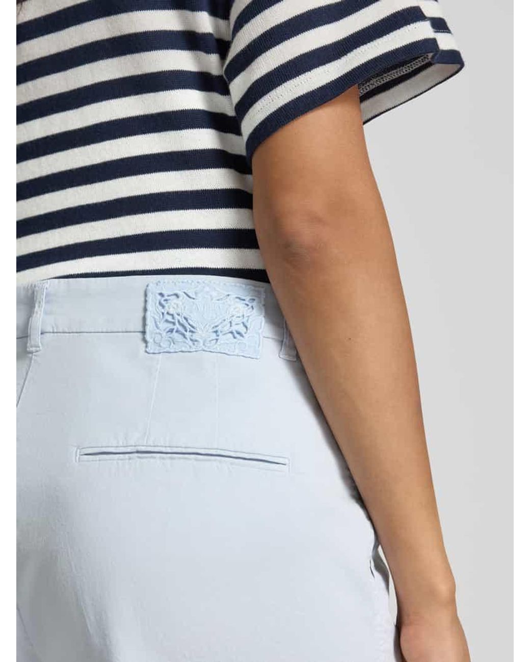 Cambio Blue Wide Leg Shorts mit Bügelfalten Modell 'STELLA BERM'