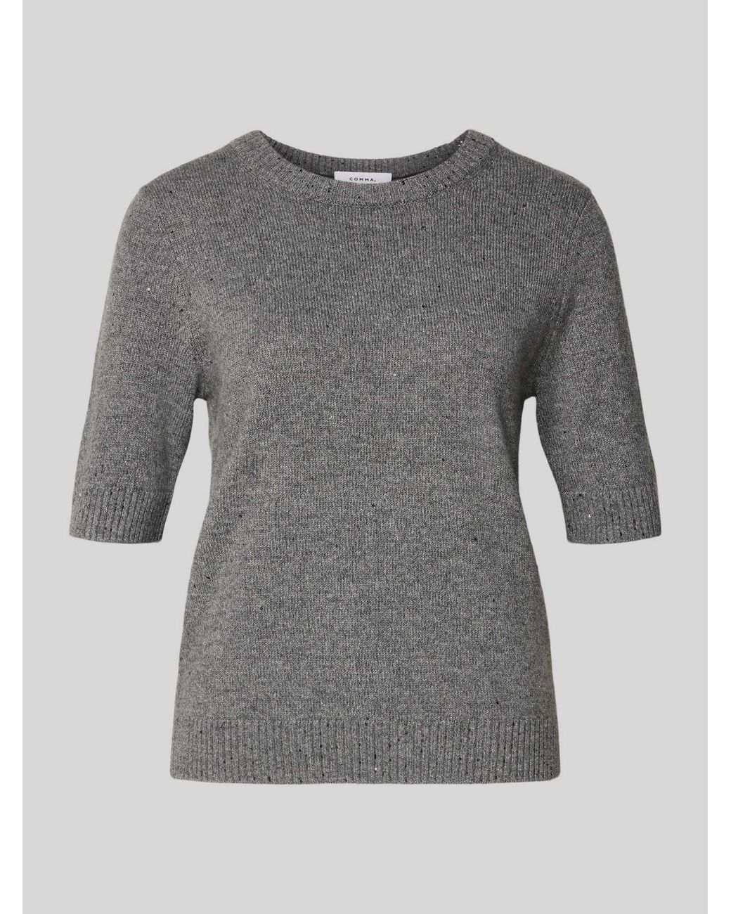 Comma, Regular Fit 3/4-Shirt Van Wolmix Model 'Protect' in het Gray
