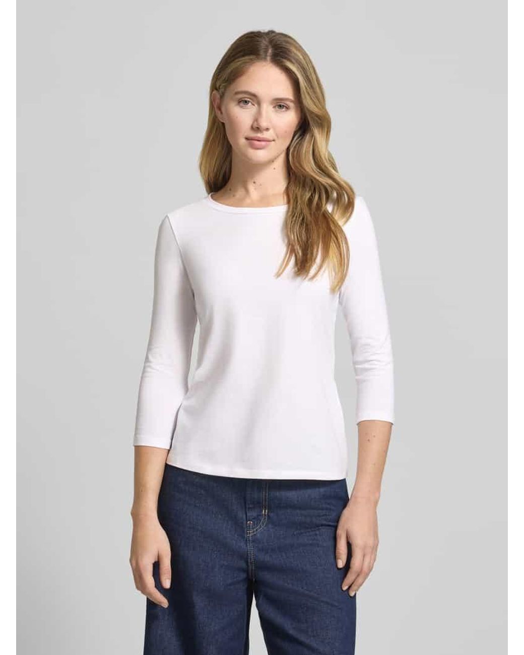 Weekend by Maxmara White Slim Fit 3/4-Shirt aus Baumwoll-Mix Modell 'MULTIA'