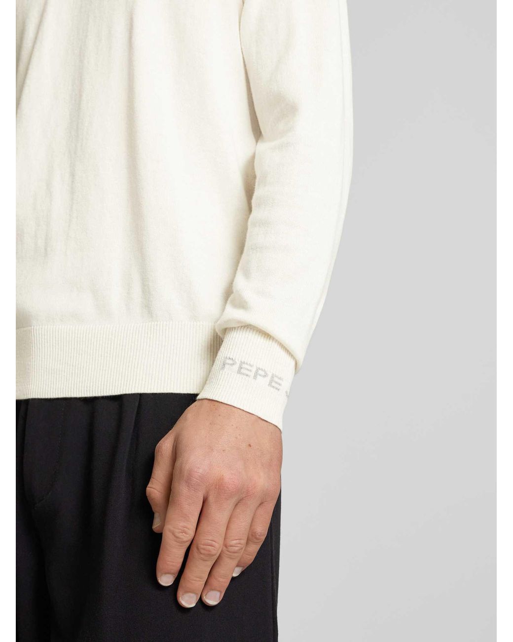 Pepe Jeans Gebreide Pullover Met Ronde Hals, Model 'Andre' in het Natural voor heren
