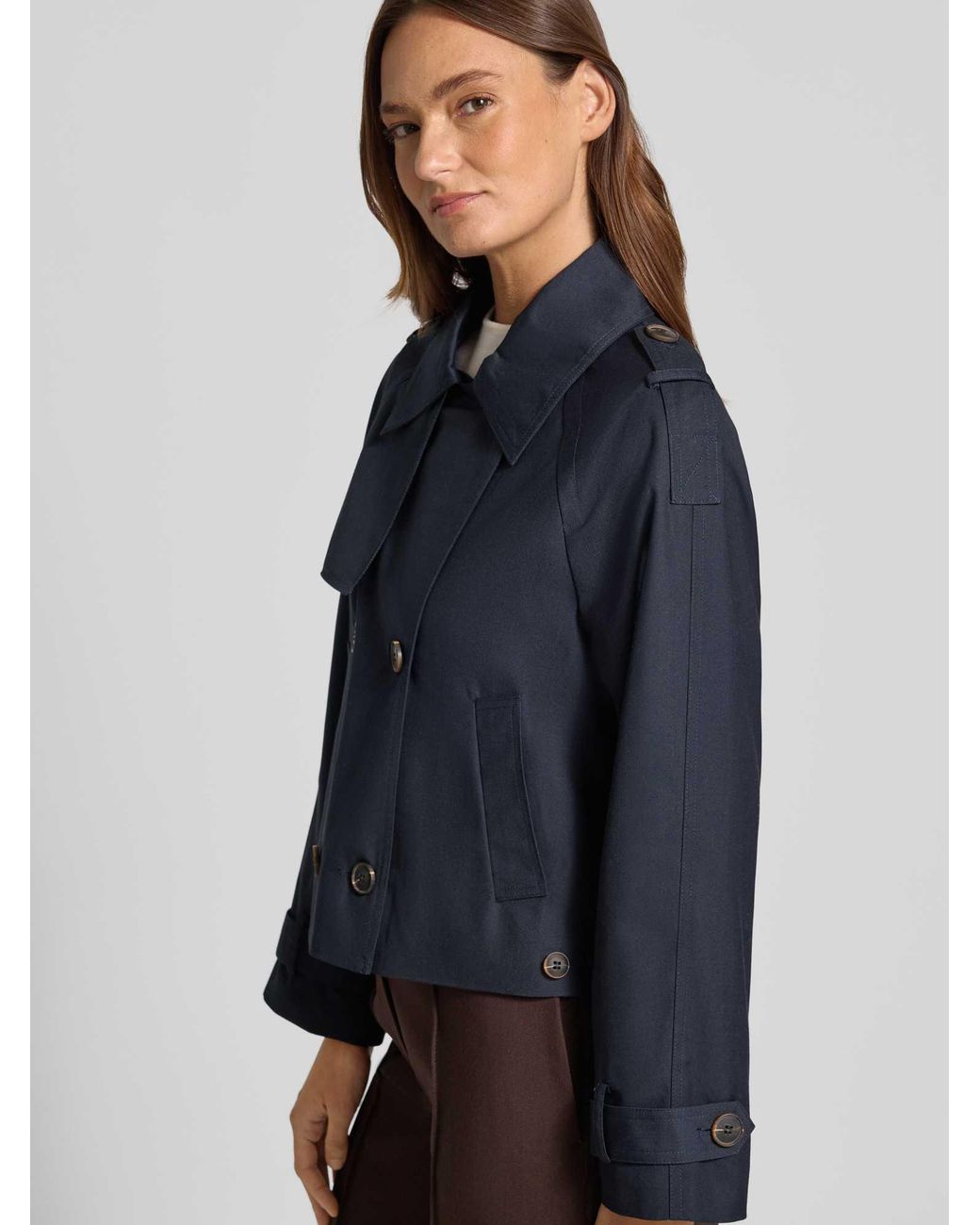 Ichi Regular Fit Jack Met Viscose Model 'Eparza' in het Blue